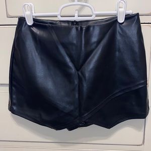 Pleather envelope skirt